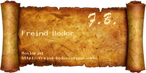 Freind Bodor névjegykártya